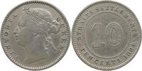 STRAITS SETTLEMENTS 10 CENTS VICTORIA (1837-1901) crosslet 4 -
