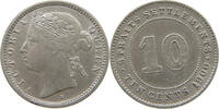 STRAITS SETTLEMENTS 10 CENTS VICTORIA (1837-1901) -