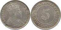 STRAITS SETTLEMENTS 5 CENTS EDWARD VII. (1901 - 1910) -