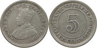 STRAITS SETTLEMENTS 5 CENTS GEORGE V. (1910-1936) -