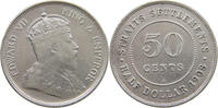 STRAITS SETTLEMENTS 50 CENTS EDWARD VII. (1901 - 1910) -