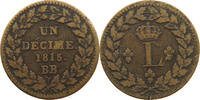 DECIME 1815 BB FRANCE LOUIS XVIII. (1814, 1815-1824) S-SS