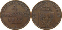 BRANDENBURG PREUßEN 4 PFENNIG Wilhelm I. 1861-1888 -