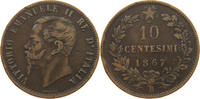 ITALY 10 CENTESIMI 1867 H VITTORIO EMANUELE II. (1861-1878) S 10,00 EUR  zzgl. 5,99 EUR Versand