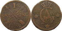 SWEDEN 1 SKILLING Gustav IV Adolf OVERSTRUCK OVER ORE -