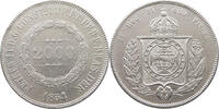 BRAZIL 2000 REIS Pedro II. 1831 - 1889 RARE -