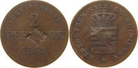2 pfennig 1869 M Sachsen Meiningen Gegenstempel M Sehr selten ss-