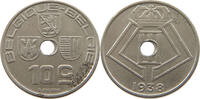 BELGIUM 10 CENTIMES MINTING ERROR 10 CENTIMES 1938 HOLE OFF-CENTER -