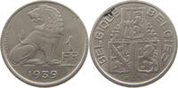 BELGIUM FRANC MINTING ERROR 1 FRANC 1939 45° DIE ROTATION RIGHT -
