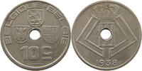 BELGIUM 10 CENTIMES MINTING ERROR 10 CENTIMES 1938 HOLE OFF-CENTER -