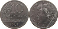 BRAZIL 10 CENTAVOS BRAZIL 10 CENTAVOS 1967 MAGNETIC PROVA PATTERN -