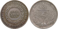 BRAZIL 500 REIS Pedro II. 1831 - 1889 -