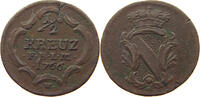 Baden-Durlach 1/2 Kreuzer Karl Friedrich (1738-1811) -