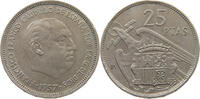Spanien 25 pesetas 25 pesetas 1957 BA sehr selten -