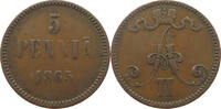 FINLAND 5 PENNIA Alexander II (1855-1881) -