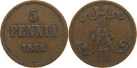 FINLAND 5 PENNIA Alexander II (1855-1881) -