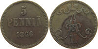 FINLAND 5 PENNIA Alexander II (1855-1881) -