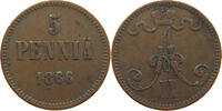 FINLAND 5 PENNIA Alexander II (1855-1881) -