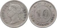 MAURITIUS 10 CENTS Victoria 1837-1901 -