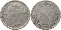 MAURITIUS 20 CENTS Victoria 1837-1901 -