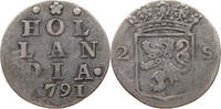 NETHERLANDS HOLLAND 2 STUIVERS 1791 S-SS 22,00 EUR  zzgl. 5,99 EUR Versand
