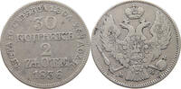 POLAND 2 ZLOTE 30 KOPEKS Nikolaus I. (1825-1855) -