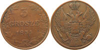 POLAND 3 GROSZE Nikolaus I. (1825-1855) -