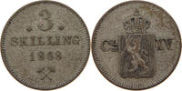 NORWAY 3 SKILLING CHARLES XV. (1859-1872) -