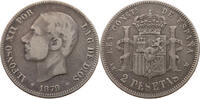 SPAIN 2 PESETAS Alfonso XII. (1874–1885) -