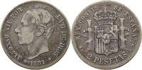 SPAIN 2 PESETAS Alfonso XII. (1874–1885) -