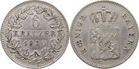 BAYERN 6 KREUZER Maximilian II. Joseph (1848-1864) -