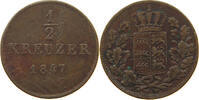 WÜRTTEMBERG 1/2 KREUZER 1847 Wilhelm I. (1816-1864) S 7,00 EUR  zzgl. 5,99 EUR Versand