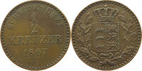 1/2 KREUZER 1867 WÜRTTEMBERG Karl (1864-1891) SS