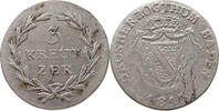 BADEN 3 KREUZER Karl Ludwig Friedrich (1811-1818) -