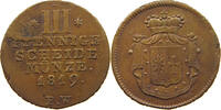 WALDECK 3 PFENNIG Georg Heinrich 1813-1845. -