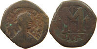 BYZANTINE EMPIRE FOLLIS JUSTINIAN I. 527-565 OVERSTRUCK ss 100,00 EUR  zzgl. 5,99 EUR Versand