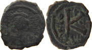 BYZANTINE EMPIRE 1/2 FOLLIS MAURICIUS TIBERIUS 582-602 -