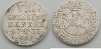 Norwegen 8 skilling Christian VI, 1730-1746