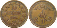 Finnland 10 pennia Alexander II. 1855-1881. -