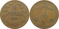 Finnland 10 pennia Alexander II. 1855-1881. -