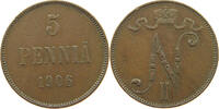 Finnland 5 pennia Nikolaus II. 1894-1917 -