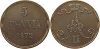 Finnland 5 pennia Alexander II. 1855-1881. -