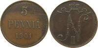 Finnland 5 pennia Nikolaus II. 1894-1917 -