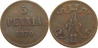 Finnland 5 pennia Alexander II. 1855-1881. -