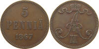 Finnland 5 pennia Alexander II. 1855-1881. -