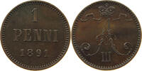 Finnland 1 penni Alexander III. 1881-1894. -