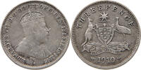 AUSTRALIA THREEPENCE Edward VII., 1901 - 1910 -