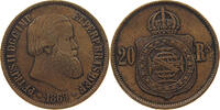 BRAZIL 20 REIS Pedro II. 1831 - 1889 -