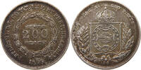 BRAZIL 200 REIS Pedro II. 1831 - 1889 -