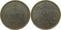 FINLAND 5 PENNIÄ Alexander II. 1855-1881 -